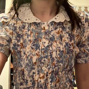 Button up dress blue